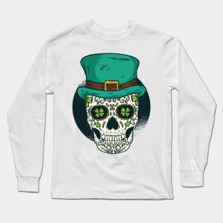 St. Patrick's Sugar Skull Long Sleeve T-Shirt